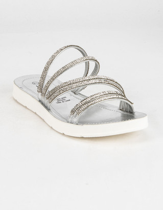 rhinestone platform slides