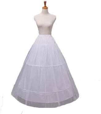AliceHouse Womens Hoopless Slip A-line Wedding Petticoat Underskirt Formal 9012 White2