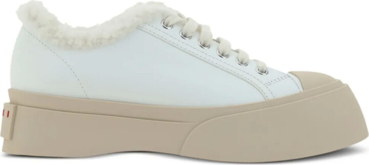 Marni Pablo lace-up shearling-trim sneakers