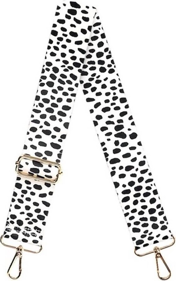 Viv & Lou Women's Adjustable Detachable Crossbody Bag Purse Strap In Black White Spotted