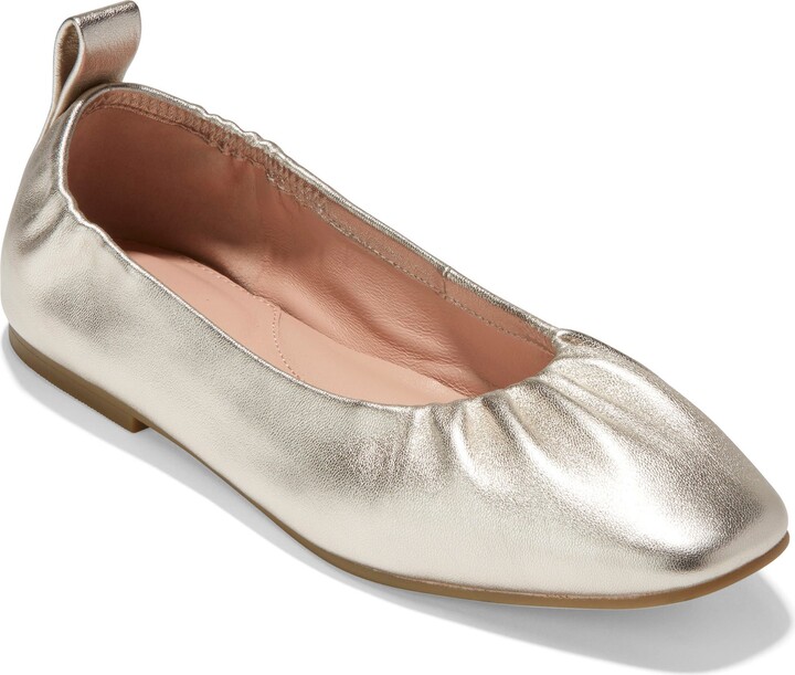 Gold Square Toe Flats | Shop The Largest Collection | ShopStyle
