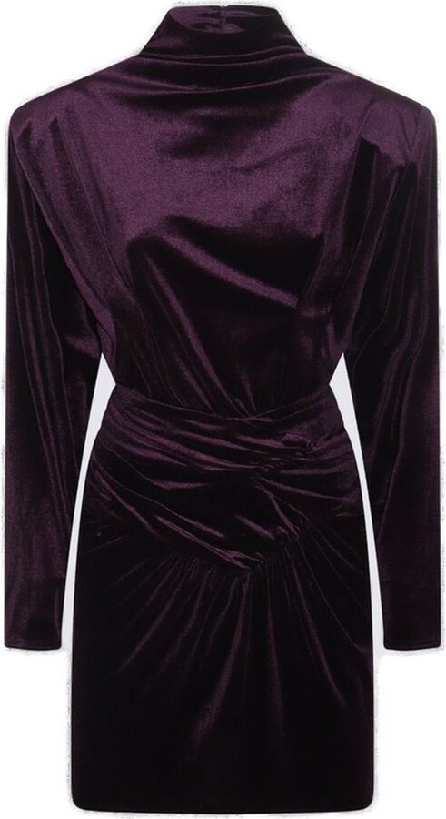 The New Arrivals Ilkyaz Ozel High-Neck Gathered Mini Dress