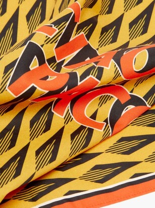 Paco Rabanne Ciao Paco Geometric-print Satin Scarf - Yellow Multi