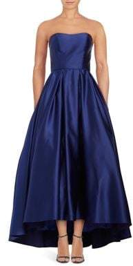 Betsy & Adam Strapless Satin Gown