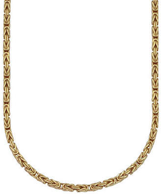 Fine Jewelry Made in Italy 10K Gold 20 Inch Hollow Byzantine Chain Necklace Family