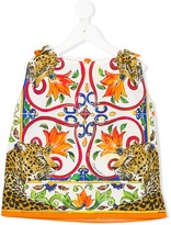 Thumbnail for your product : Dolce & Gabbana Children Majolica leopard print top
