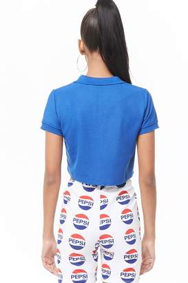 Forever 21 Pepsi Cropped Polo Shirt