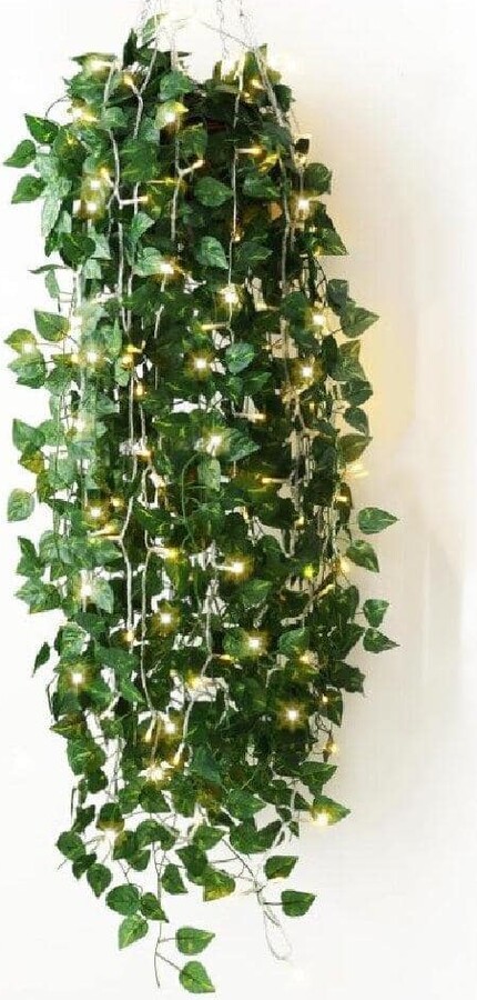 86 .4 in. H Green Fake Ivy Vines, Artificial Ivy Garland with 200 LED String Lights