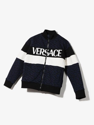 Versace Children La Greca-print logo zipped jacket
