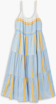 【LEMLEM】jemari fringed ストライプ cotton-blend coverup Lemlem Jemari tiered striped cotton-blend gauze midi dress