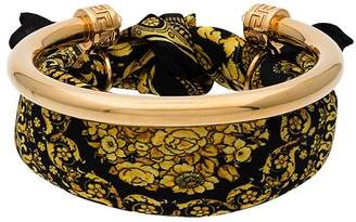Versace yellow and black metallic gold handkerchief bracelet