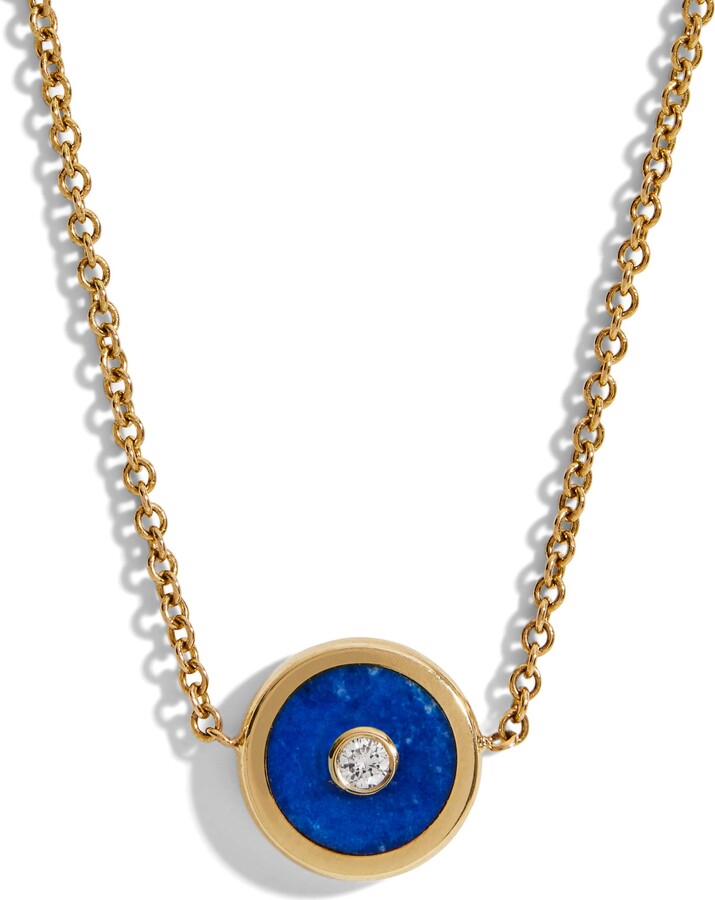 Retrouvaí Mini Lapis Compass Yellow Gold Necklace