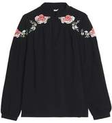 Thumbnail for your product : Vilshenko Embroidered Cotton-Twill Top