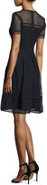 Thumbnail for your product : MICHAEL Michael Kors Short-Sleeve Mixed-Eyelet A-Line Dress