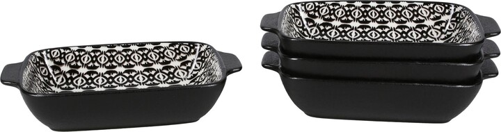 BIA Cordon Bleu Set of 2 Bali Black Sand Geo Rectangular Baking Dishes