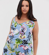 Thumbnail for your product : Lasula Plus strappy cami top in summer floral print