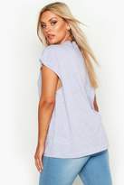 Thumbnail for your product : boohoo Plus Cotton Rib Neck Cap Sleeve T-Shirt