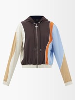 Thumbnail for your product : Ahluwalia Katrina Panelled-jersey Hooded Top - Brown Multi