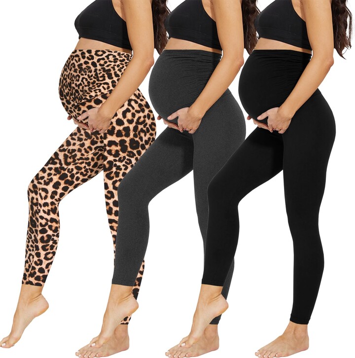 V VOCNI Maternity Leggings with Pockets for Women, Over The Belly