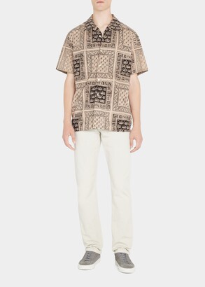 Mode Shirts Batik shirts Vila Clothes Batik shirt khaki-bruin volledige print casual uitstraling 