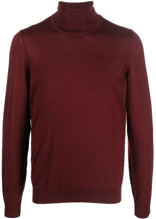 HUGO BOSS Virgin Wool Roll-Neck Jumper - ShopStyle Turtleneck Sweaters
