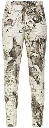 Andrea Marques map print skinny trousers