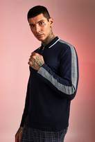 Thumbnail for your product : boohoo Long Sleeved Taped Polo With Rib Collar