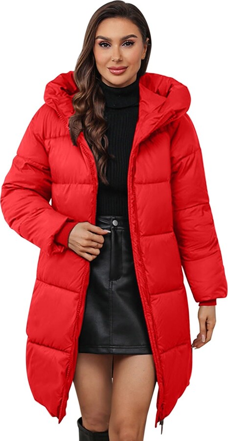 Long Winter Coats For Women Uk Waterproof Warm Fleece Faux Fur Lined Fashion Ladies Parka Puffer Jackets With Hood Plus Size Hooded Trench Coat Clothes (UK, Alpha, S, Regular, Regular, Hot Pink