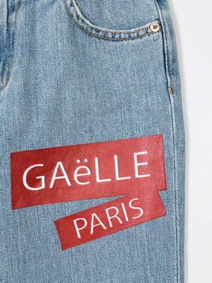 Gaelle Paris Kids patch denim trousers