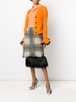 Thumbnail for your product : Marco De Vincenzo Faux-Fur Trim Check Skirt