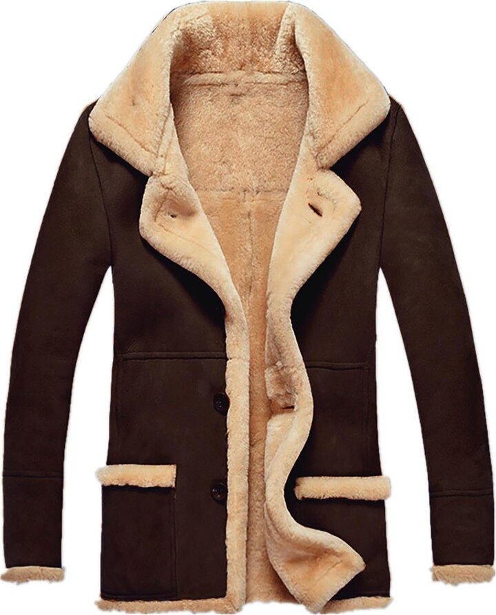 VESNIBA Wool Blend Top Coat Men Mens Green Jacket Work Waterproofs Mens