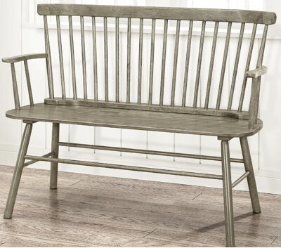 Latitude Run Spindle Back Gray Wood Bench