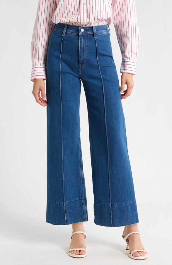 Pistola Denim Penny Pintuck High Waist Ankle Wide Leg Jeans