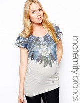 Thumbnail for your product : Mama Licious Mama.licious Mamalicious Feather Print T-Shirt