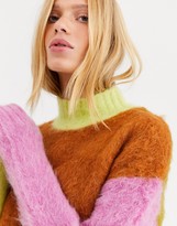 Thumbnail for your product : ASOS contrast colour block wool blend jumper