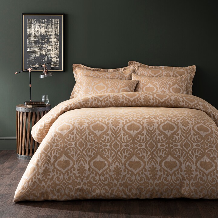 Dunelm Myo Global Duvet Cover and Pillowcase Set Gold/White ShopStyle