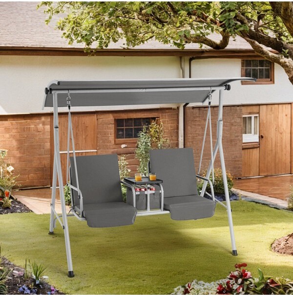 EROMMY2-SeatPatioPorchSwingwithStandAdjustableCanopyandCupHolder