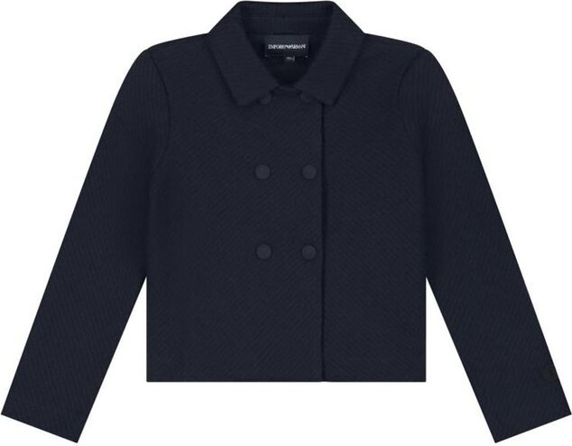 Emporio Armani Kids Quilted Jersey Double-Breasted Jacket