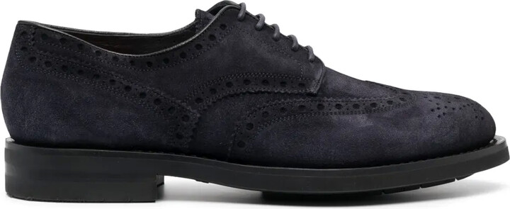 Santoni Emil lace-up suede derby shoes
