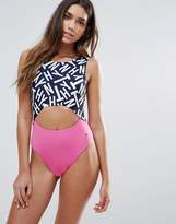 Thumbnail for your product : Tommy Hilfiger Logo Cut Out Swimsuit