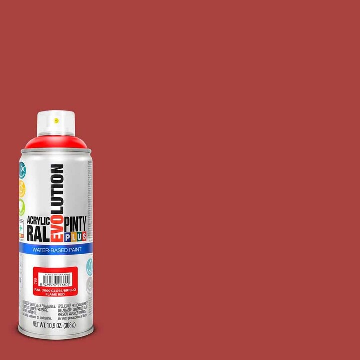 PINTY PLUS Evolution Acrylic 10.9 oz. Gloss Flame Red, Water Base Spray Paint