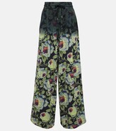Floral cotton wide-leg pants 