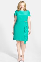 Thumbnail for your product : Adrianna Papell Side Ruffle Matte Jersey Sheath (Plus Size)
