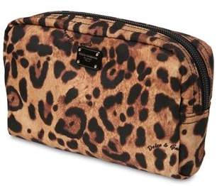 Dolce & Gabbana Nylon Leopard Print Beauty Case