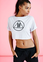 Thumbnail for your product : Missguided Slouch Fit Motif Crop T-Shirt White