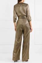 Thumbnail for your product : Vanessa Seward Elton Silk-blend Lamé Jumpsuit - Gold