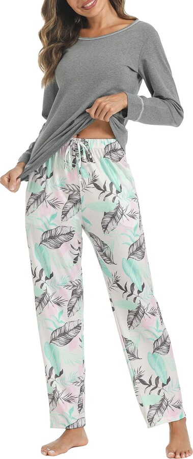 Aamikast Women's Pajama Sets Long Sleeve Button Down Sleepwear Nightwear  Soft Pjs Lounge Sets