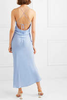Thumbnail for your product : The Line By K - Florence Hammered-satin Dress - Blue