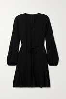 Thumbnail for your product : Theory Belted Silk-crepe Mini Dress - Black