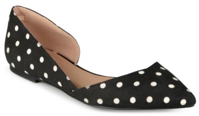 black and white polka dot flat shoes